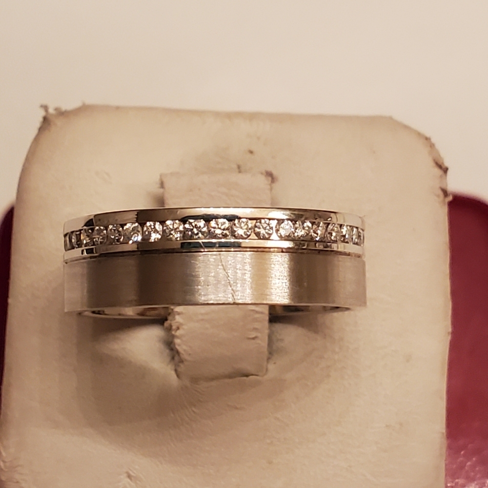 Designer A.Jaffe 14K White Gold Diamond Eternity Ring